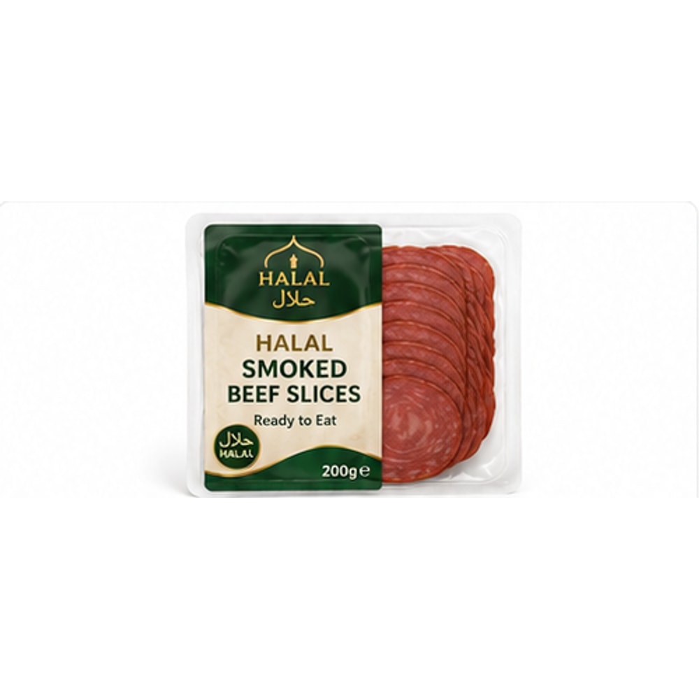 Halal Smoked Beef Slices 200g